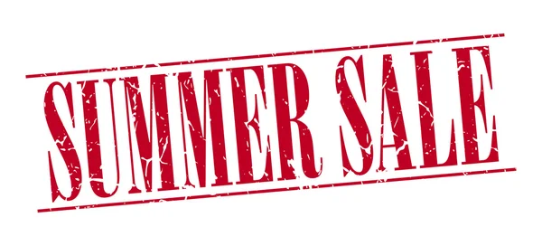 Summer sale red grunge vintage stamp isolated on white background — Stok Vektör