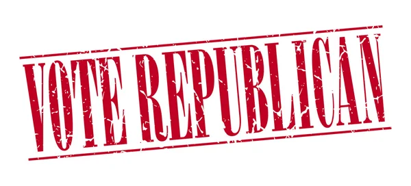 Voto republicano rojo grunge vintage sello aislado sobre fondo blanco — Vector de stock