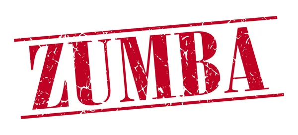 Zumba grunge rojo sello vintage aislado sobre fondo blanco — Vector de stock