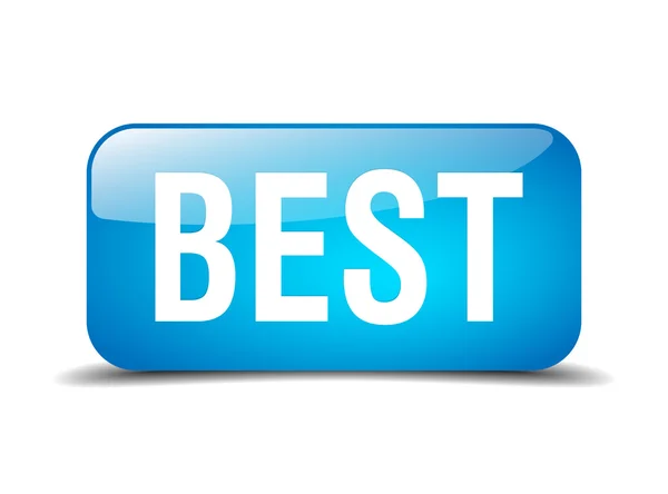Meilleur bleu carré 3d réaliste isolé bouton web — Image vectorielle