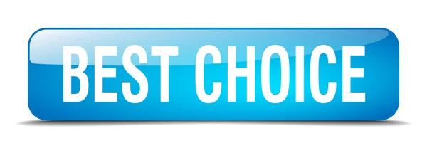 Mejor opción azul cuadrado 3d realista aislado botón web — Vector de stock