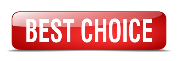 Legjobb választás piros négyzet 3d reális elszigetelt web gomb — Stock Vector