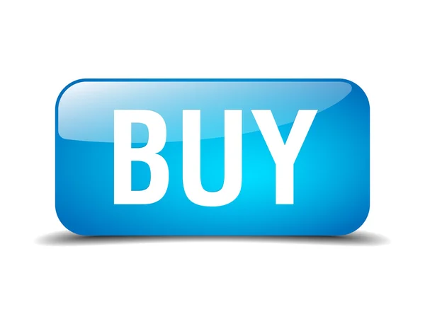 Buy blue square 3d realistic isolated web button — Stock vektor