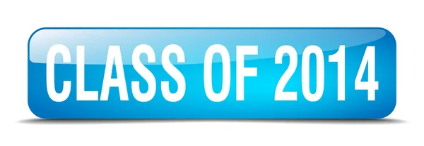 Class of 2014 blue square 3d realistic isolated web button — ストックベクタ