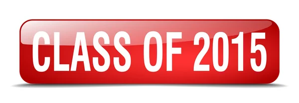 Class of 2015 red square 3d realistic isolated web button — Stock vektor