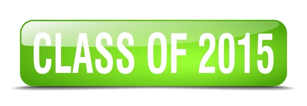 Class of 2015 green square 3d realistic isolated web button — Wektor stockowy