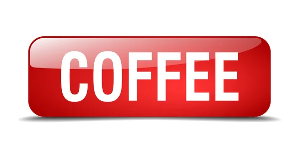 Coffee red square 3d realistic isolated web button — 图库矢量图片