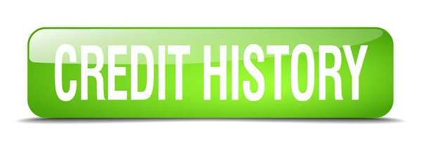 Historique de crédit vert carré 3d réaliste isolé bouton web — Image vectorielle