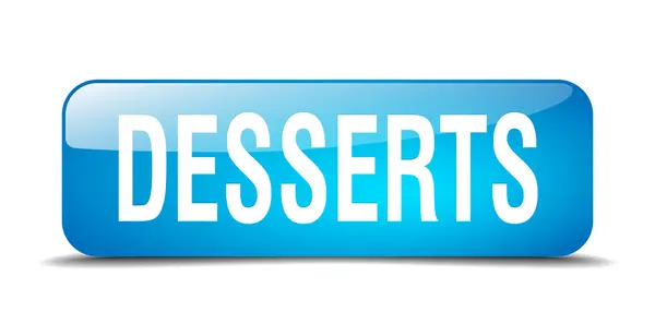 Desserts blau quadratisch 3D realistisch isoliert Web-Taste — Stockvektor