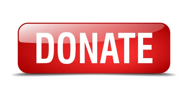 Donate red square 3d realistic isolated web button — Stockový vektor