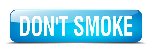 Don't smoke blue square 3d realistic isolated web button — 图库矢量图片