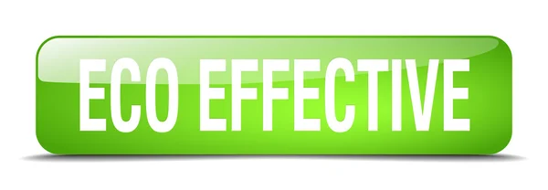 Eco effective green square 3d realistic isolated web button — ストックベクタ