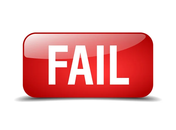 Fail red square 3d realistic isolated web button — 스톡 벡터