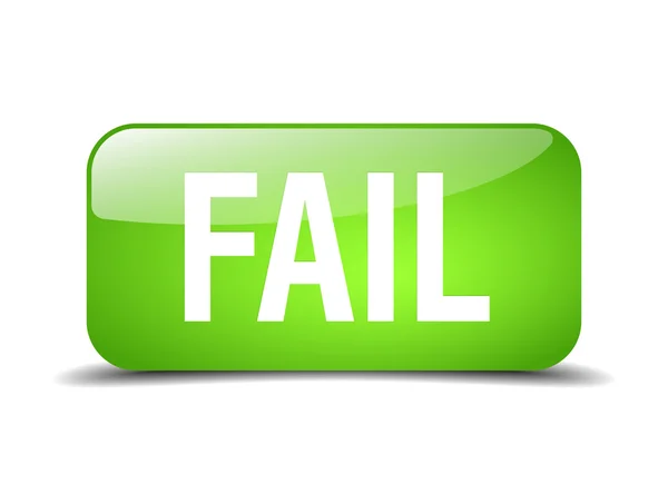 Fail green square 3d realistic isolated web button — Stok Vektör