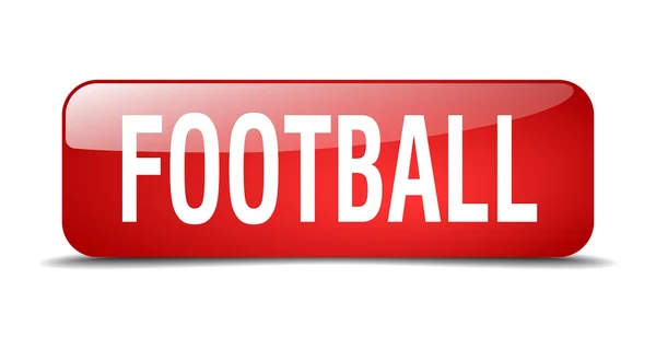 Football red square 3d realistic isolated web button — ストックベクタ