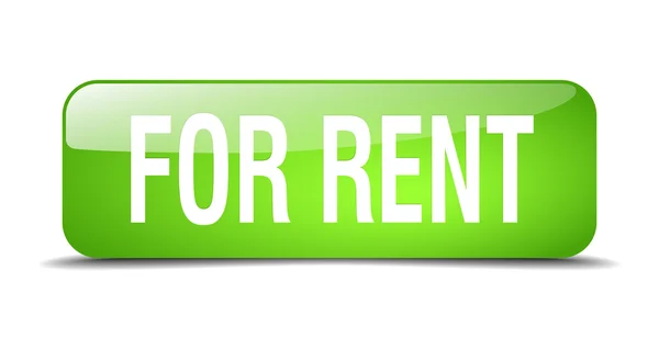For rent green square 3d realistic isolated web button — Stock Vector