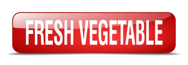 Fresh vegetable red square 3d realistic isolated web button — ストックベクタ