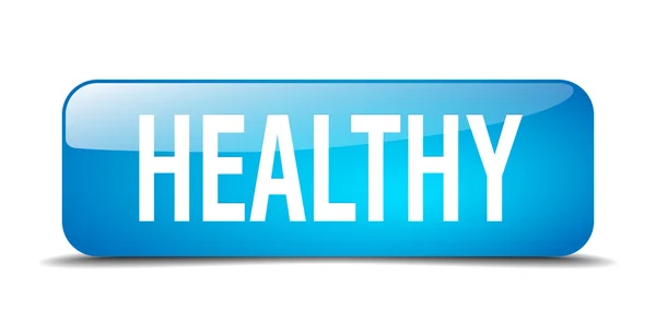 Healthy blue square 3d realistic isolated web button — Stockový vektor