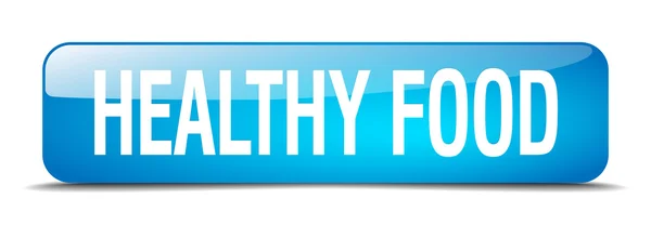 Healthy food blue square 3d realistic isolated web button — Stockvector