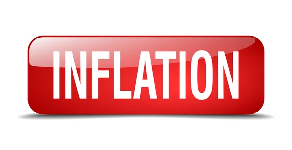 Inflation red square 3d realistic isolated web button — Stockový vektor