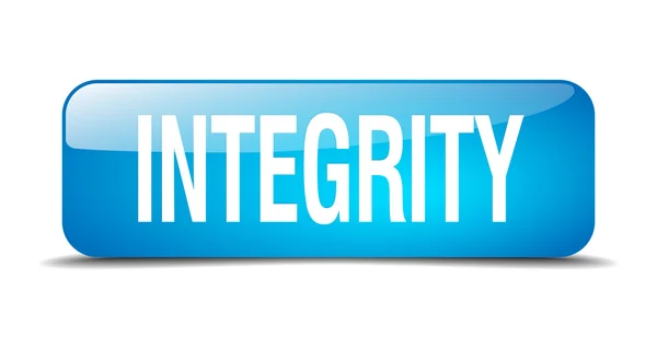 Integrity blue square 3d realistic isolated web button — Stock Vector