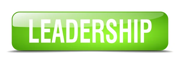 Leadership green square 3d realistic isolated web button — Stock Vector