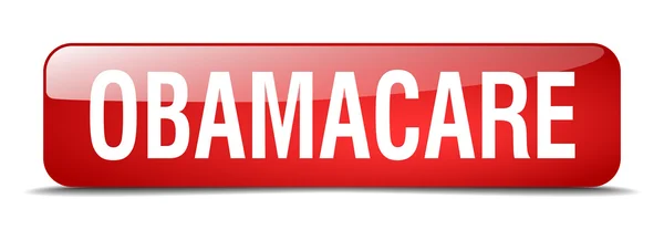 Obamacare Kızıl Meydan 3d gerçekçi izole web düğmesi — Stok Vektör