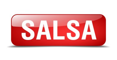 Salsa Kızıl Meydan 3d gerçekçi izole web düğmesi