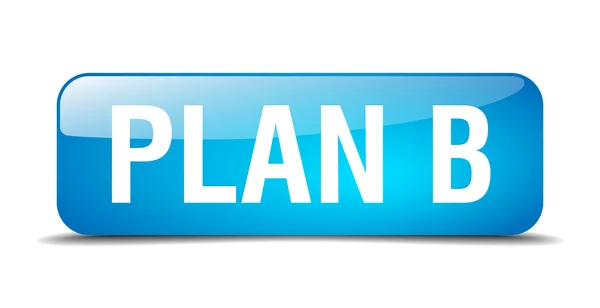 Plano b quadrado azul 3d realista botão web isolado —  Vetores de Stock