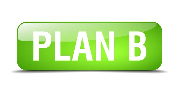 Plano b quadrado verde 3d realista botão web isolado — Vetor de Stock