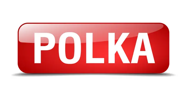 Polka Röda torget 3d realistiska isolerade web button — Stock vektor