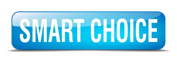 Smart choice blue square 3d realistic isolated web button — Stockvector