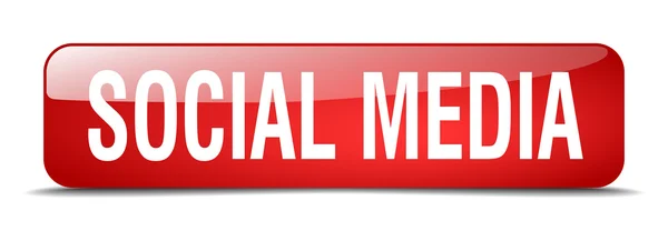 Social media red square 3d realistic isolated web button — Stockový vektor