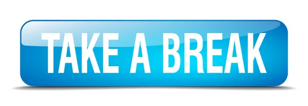 Take a break blue square 3d realistic isolated web button — ストックベクタ
