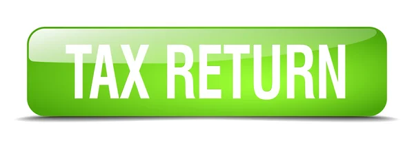 Tax return green square 3d realistic isolated web button — Διανυσματικό Αρχείο