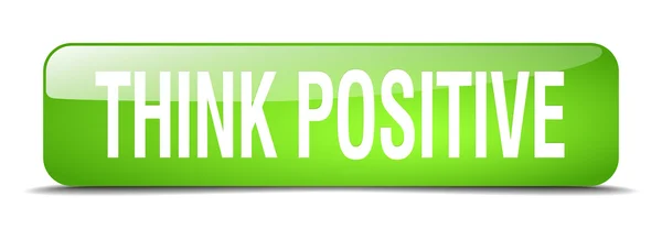 Think positive green square 3d realistic isolated web button — Stockový vektor