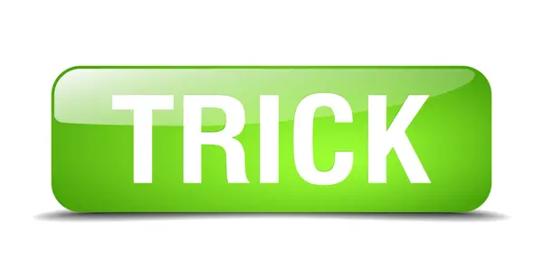 Trick green square 3d realistic isolated web button — Stockový vektor