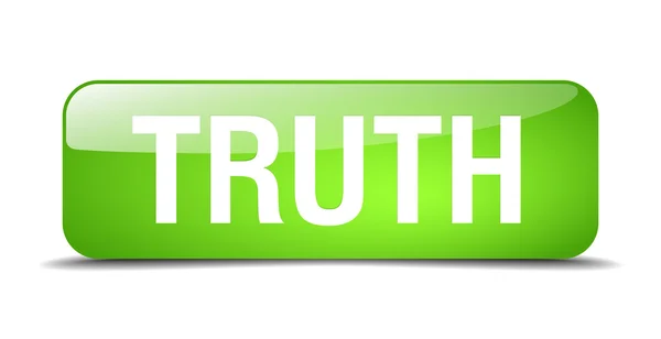 Truth green square 3d realistic isolated web button — Stok Vektör