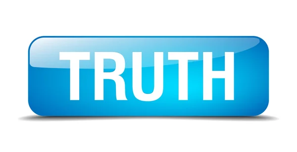 Truth blue square 3d realistic isolated web button — Stok Vektör