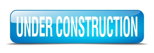 Under construction blue square 3d realistic isolated web button — 图库矢量图片