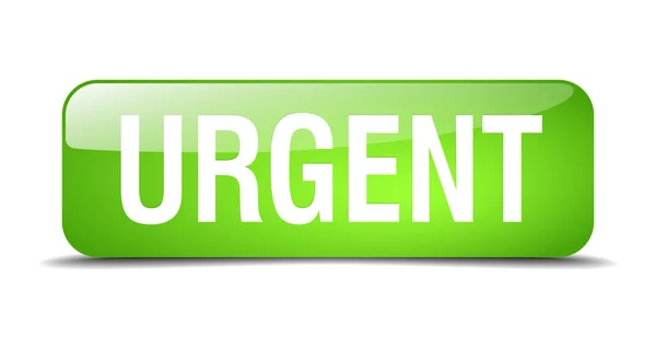 Urgent green square 3d realistic isolated web button — Stok Vektör