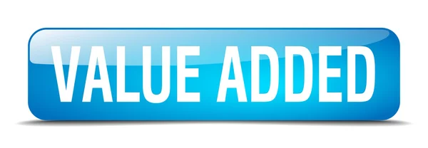 Value added blue square 3d realistic isolated web button — 图库矢量图片