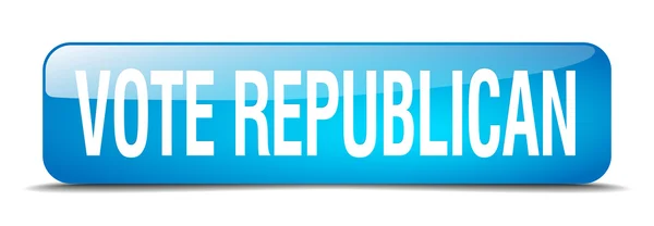 Vote republican blue square 3d realistic isolated web button — ストックベクタ