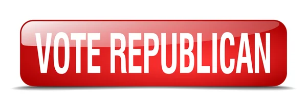 Vote republican red square 3d realistic isolated web button — Stock Vector