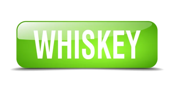 Whiskey green square 3d realistic isolated web button — ストックベクタ