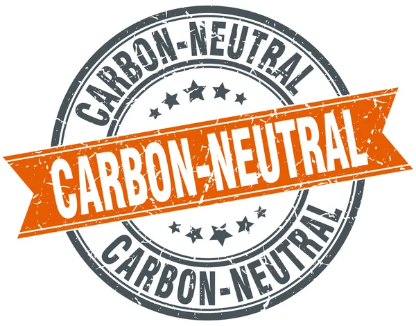 Timbre isolé vintage gris orange rond neutre carbone — Image vectorielle