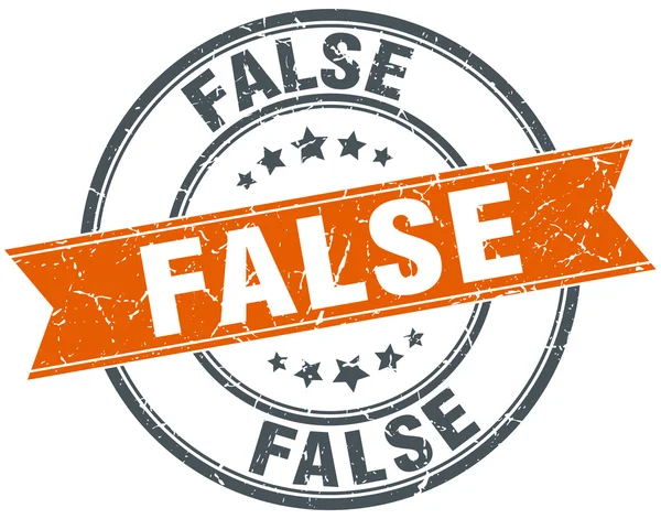 오렌지 지저분한 빈티지 고립 된 스탬프 라운드 false — 스톡 벡터