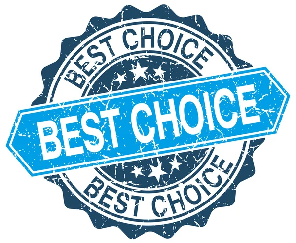 Best choice blue round grunge stamp on white — Stock Vector