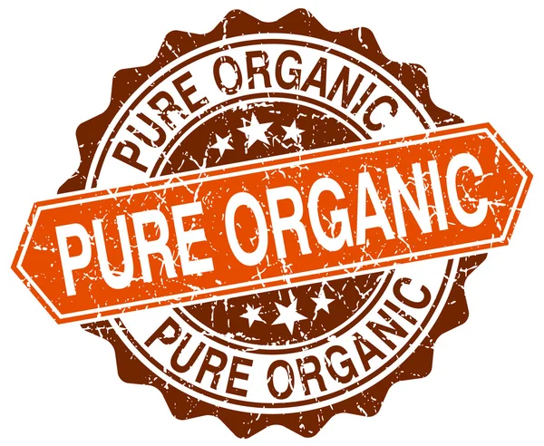 Znaczek czysty organiczny pomarańczowy nieczysty okrągły biały — Wektor stockowy