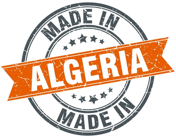Algérie ruban grunge orange timbre sur blanc — Image vectorielle